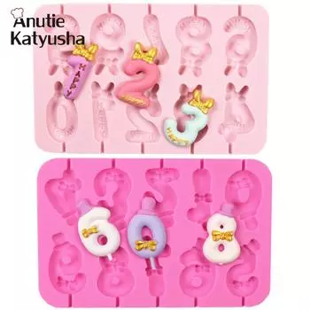 Цифры 0-9 форма для леденцов бантом Топпер форма для шоколадных сырных палочек DIY украшение для торта на день рождения свеча Cost-effective