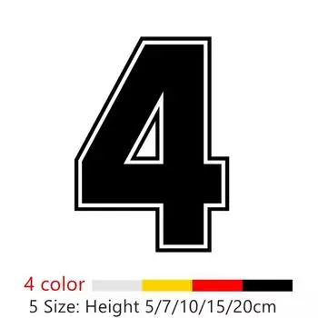 Цифры 4, гоночный номер, наклейка на шлем, гоночные виниловые наклейки, аксессуары для мотоциклов, автомобильная наклейка heigh 5cm