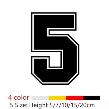 Цифры 5, гоночный номер, наклейка на шлем, гоночные виниловые наклейки, аксессуары для мотоциклов, автомобильная наклейка heigh 5cm