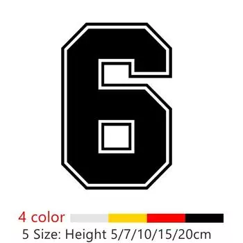 Цифры 6, гоночный номер, наклейка на шлем, гоночные виниловые наклейки, аксессуары для мотоциклов, автомобильная наклейка heigh 5cm