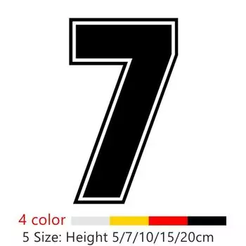 Цифры 7, гоночный номер, наклейка на шлем, гоночные виниловые наклейки, аксессуары для мотоциклов, автомобильная наклейка heigh 5cm