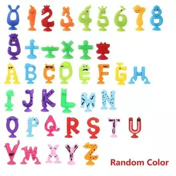 Цифры Буквы Игрушки на присосках Разноцветные присоски Строительные блоки Игрушки на присосках Игрушки для ванной 15pcs