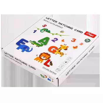Цифры, буквы, познавательные карточки для сопоставления, трехмерные двухсторонние английские словесные головоломки для раннего образования детей, развивающие игрушки