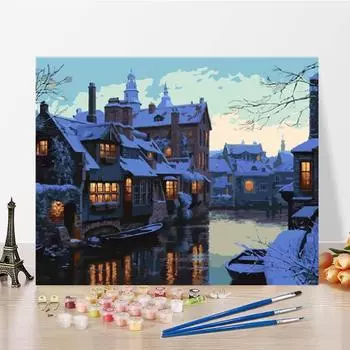 Цифры Картина маслом Холст Цифровая живопись маслом Искусство DIY Картина по номерам Украшение дома 40x50cm no frame