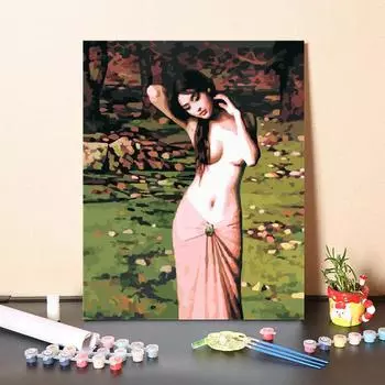 Цифры, картина маслом, холст, цифры, картина, украшение дома, цифровая картина маслом, сделай сам, картина по номерам 40x50cm no frame