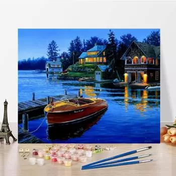 Цифры Картина маслом Искусство Холст Цифровая картина маслом Украшение дома DIY Краска по номерам 40x50cm no frame