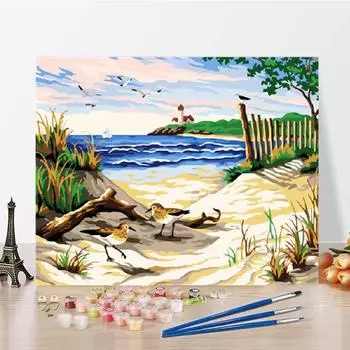 Цифры, картина маслом, украшение для дома, холст, цифры, картина, сделай сам, картина по номерам, цифровая картина маслом 40x50cm no frame