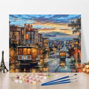 Цифры Картина Маслом Украшение Дома Холст Цифровая Живопись Маслом Искусство DIY Картина По Номерам 40x50cm no frame