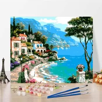 Цифры на холсте Картина маслом Цифровая картина маслом DIY Картина по номерам Искусство Украшение дома 40x50cm no frame