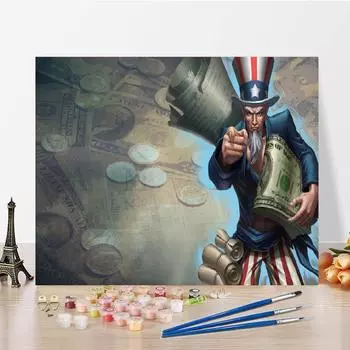 Цифры на холсте, картина маслом, сделай сам, картина по номерам, украшение дома, цифровая картина маслом, картина по номерам 40x50cm no frame