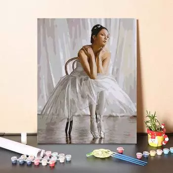 Цифры на холсте, картина маслом, украшение дома, искусство, цифровая картина маслом, сделай сам, картина по номерам 40x50cm no frame