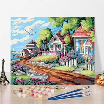 Цифры на холсте, живопись по номерам, картина маслом, сделай сам, картина по номерам, цифровая картина маслом ручной работы 40x50cm no frame