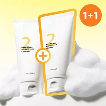 Цифры в нет. 2 Deep Clean Fresh Cream Очищающая пенка Double Special (120мл+120мл)