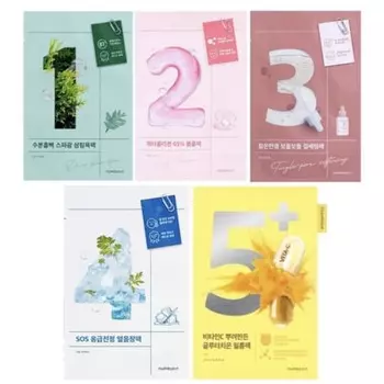 Цифры в упаковке маски для лица №. 1 Нет. 2 Нет. 3 Нет. 4 Нет. 5 корейских косметических средств (нет. 1, нет. 2, нет. 3, нет. 4, нет. 5, 5)