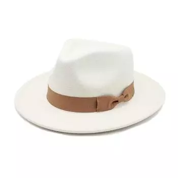 Цилиндр «Дракон и Феникс» Модная шляпа с бантом в виде персикового сердца с большими полями Бежевый белый джазовый цилиндр M56-58cm