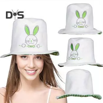 Цилиндр пасхального кролика, бархатный кролик, шляпа для косплея, нарядная вечеринка, головной убор, карнавальный костюм, аксессуар для Хэллоуина, пасхальной вечеринки красный