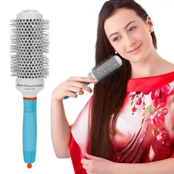 Цилиндрическая прокатная керамическая алюминиевая трубка-бигуди для волос диаметром 45 сантиметров синий