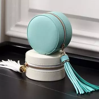 Цилиндрическая шкатулка для драгоценностей, водонепроницаемый фланелевой удобный сенсорный органайзер для ювелирных изделий для браслета белый