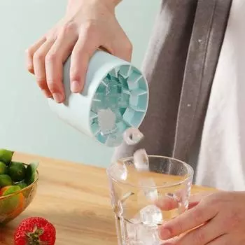 Цилиндрическая силиконовая форма для кубиков льда, быстро замораживающая силиконовая льдогенератор, креативное ведро для льда, виски, пивоварня, кухонные аксессуары серый