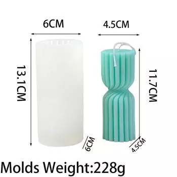 Цилиндрическая силиконовая форма для свечей своими руками, полосатые свечи, изготовление украшений для ужина, гипсовые формы из эпоксидной смолы, домашний декор, подарки ручной работы