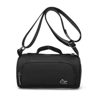 Цилиндрическая женская сумка однотонная нейлоновая сумка сумка для мобильного телефона на плечо кроссбоди чёрный