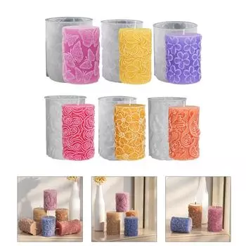 Цилиндрические силиконовые формы DIY Crafts Plasters Crafts Mold Aromatherapy Candle Form DIY Table Decoration Mold Antistick 5