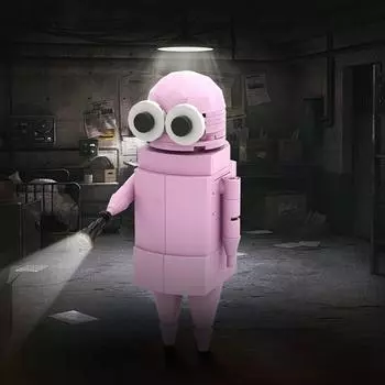 Цилиндрический человек, четырехцветная модель строительного блока, мелкие частицы, детские развивающие игрушки для сборки One Size