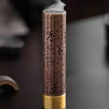 Цилиндрический держатель для благовоний ручной работы из цинкового сплава, украшения из цинкового сплава, благовония Zen медный/красный