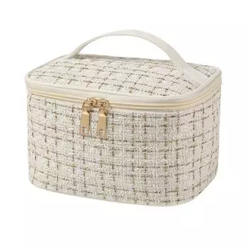 Цилиндрический косметичка на молнии, многофункциональная косметичка для путешествий белый