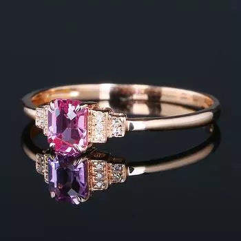Cincin Batu Permata Zamrud Buatan Emas Mawar untuk Wanita Perhiasan Mewah Perak Murni 925 Solid untuk Pesta Pertunangan Natal Rose Warna Emas