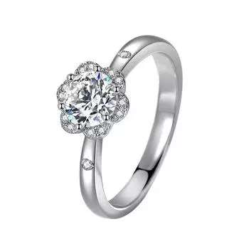 Cincin Berlian 1Ct Kecil Perempuan Mewah Cincin Pertunangan Perak Murni 925 Asli Cincin Pernikahan Solitaire untuk Wanita 10