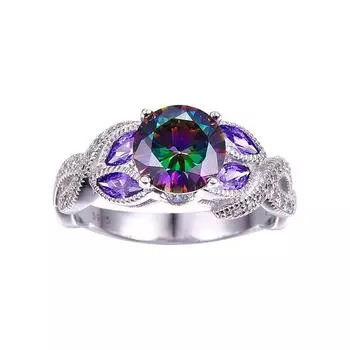 Cincin Keabadian Kekasih Sejati Bengkok Kualitas Terbaik 925 Perak Murni Austria Topaz Pernikahan Tunangan Wanita Pria Aksesori 10