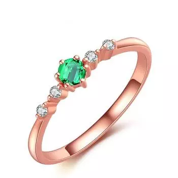Cincin Mawar Emas 14K Pirus Alami для Wanita Kantor Cincin Anillos Mujer Bague Femme Minimalis Anelli Donna Aneis для Wanita 10