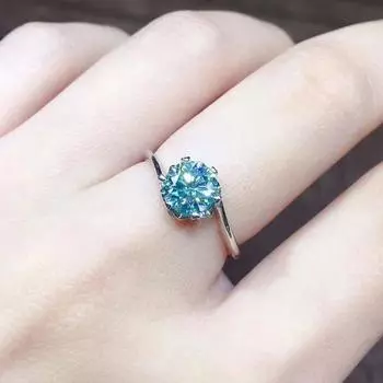 Cincin Perak Murni 925 Klasik Cincin Berlian Hijau untuk Wanita Cincin Pertunangan Perak S925 Tunggal Perhiasan Cantik Antik Perak