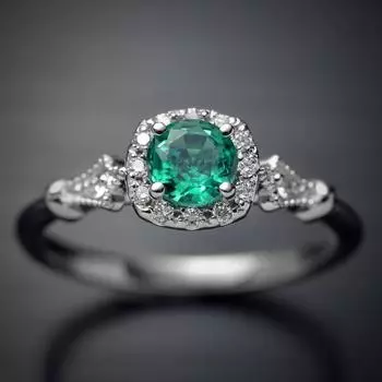 Cincin Perak Sterling 925 Asli Batu Permata Zamrud Mewah untuk Wanita Pernikahan Pesta Koktail Perhiasan Cincin Hadiah Ulang Tahun 10