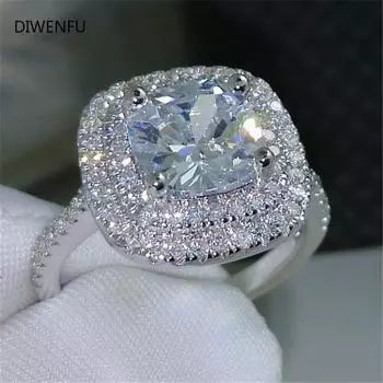 Cincin Trendi untuk Wanita 925 Perak Murni Berlian Kubik Cincin Janji Pernikahan Pengantin Perhiasan Bagus Pengiriman Drop Mode Kantor 10