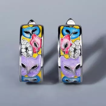 Циндао Европейский и Американский стиль ювелирных изделий эмалевая глазурь изысканный маленький лис серьги ожерелье кольцо комплект