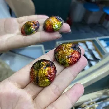 Циндао красочные эмалевые серьги-капли, серия масляной живописи, расписанные вручную круглые серьги-гвоздики, нишевая модная бижутерия для женщин