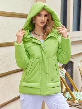 Cinemore Новые пальто женские зимние пуховики классический дизайн на молнии с флисовым карманом женские элегантные парки 83284 XXL чёрный