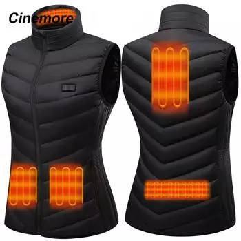 Cinemore Winter Women s Thermal Down Жилет Классический Дизайн Молния Для Женщин-8991 S чёрный