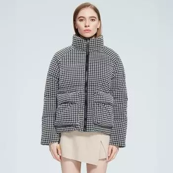 Cinemore Женская куртка, осень 2024, теплые парки с лацканами, верхняя одежда, женская одежда, модная теплая куртка, женское стеганое пальто S чёрный