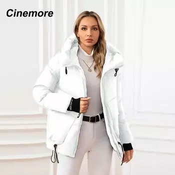 Cinemore женская куртка зима 2024 теплая длинная парка с капюшоном верхняя одежда женская одежда модный пуховик женское пальто унисекс 612