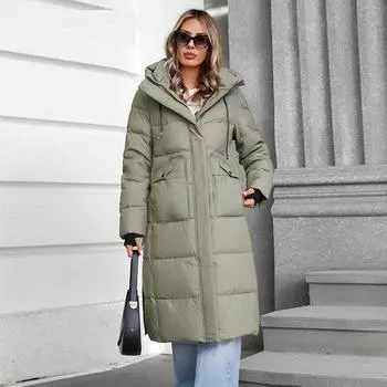 Cinemore женская куртка зимняя теплая длинная парка с капюшоном верхняя одежда женская одежда модный пуховик женское пальто унисекс 88602 S чёрный