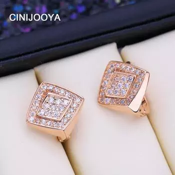 CINIJOOYA серьги-клипсы для женщин с кубическим цирконием, модные серьги-гвоздики, ювелирные изделия для свадебной вечеринки, подарки A