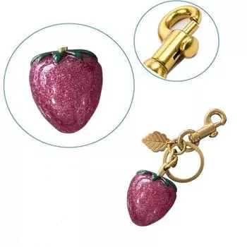 Цинк цинк цинковый сплав клубника кулон аксессуар изысканный брелок клубника сумка брелок с подвеской подарок розовый