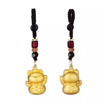 Цинк цинк цинковый сплав Maneki Neko брелок золотой цвет сумка кошка кулон модный брелок кошка подарок Style A