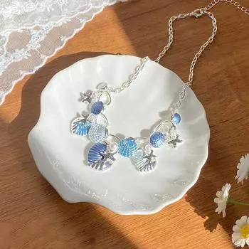 Цинк цинк цинковый сплав ракушка кулон ожерелье звезда чокер ожерелье Y2K ключица цепочка женские подарки