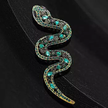 Цинк цинковый сплав горный хрусталь животное воротник булавки винтажный металл змея лацкан булавка ювелирные изделия подарки Style 3
