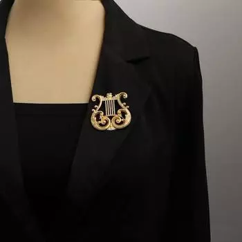 Цинк цинковый сплав скрипичный ключ значки музыкальный инструмент арфа креативный значок восьмая нота унисекс harp