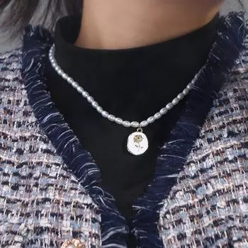 Цинк-сплав цинка, ожерелье Y2k с бусинами, ожерелье с каплями масла и розами, колье с жемчугом, женское колье, винтажное ожерелье золотой